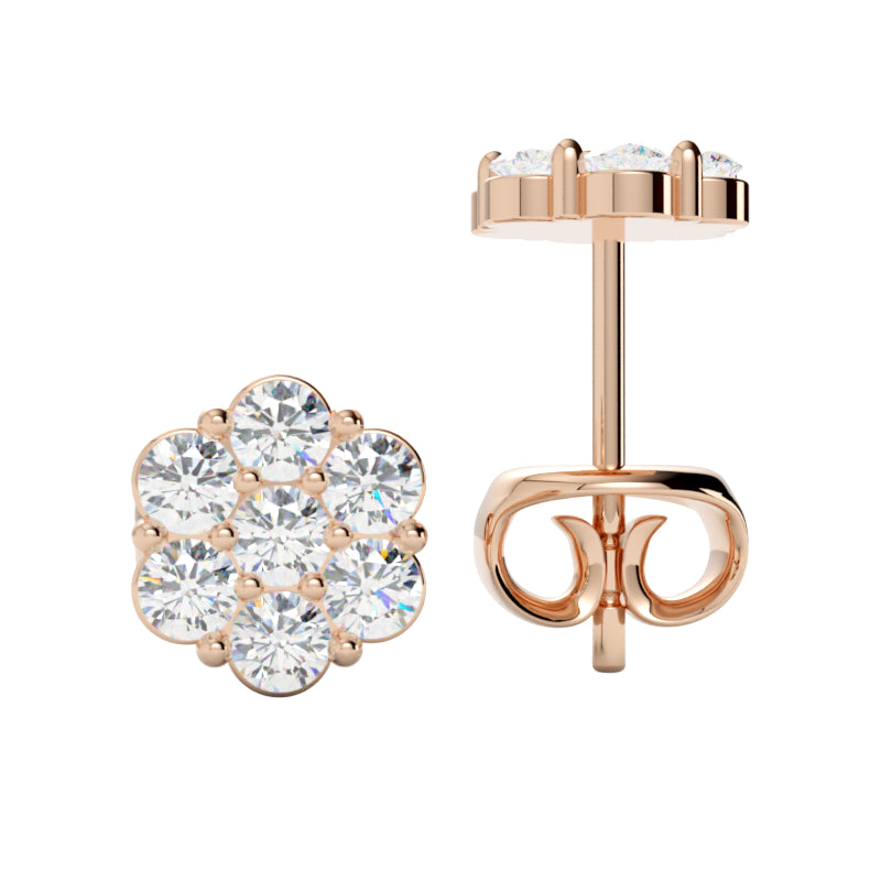 Kolczyki z diamentami Arctis – złoto różowe 750 – GOLDPORT